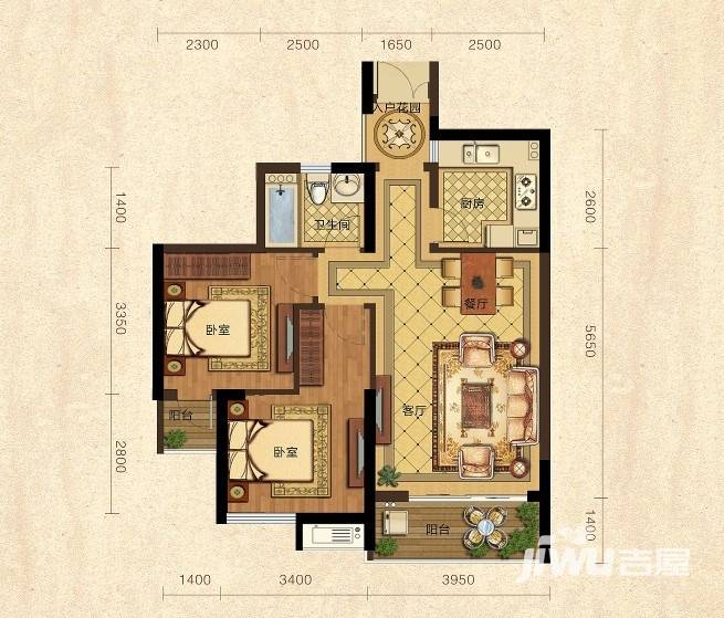 开元广场铂雅公馆普通住宅89㎡户型图