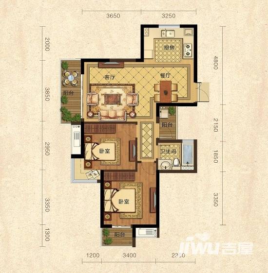 开元广场铂雅公馆普通住宅89㎡户型图