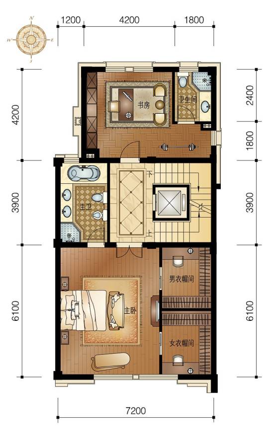 富越香溪7室2厅8卫380㎡户型图