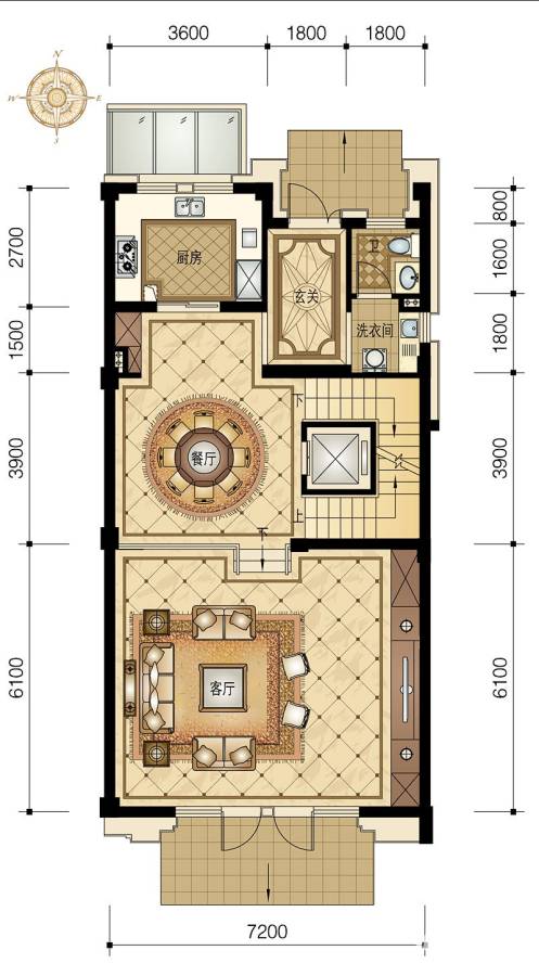 富越香溪7室2厅8卫380㎡户型图