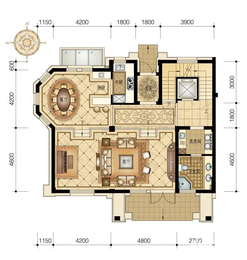 富越香溪7室2厅8卫400㎡户型图