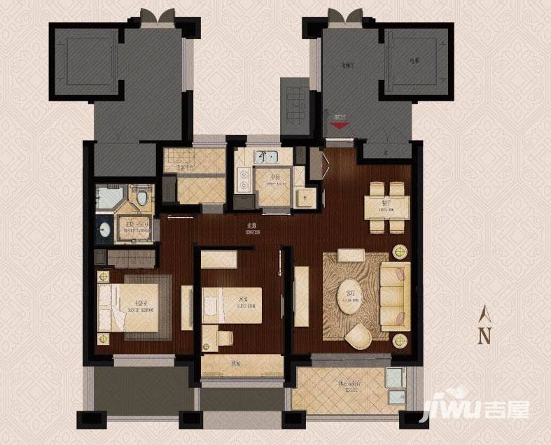 金地天逸普通住宅88㎡户型图