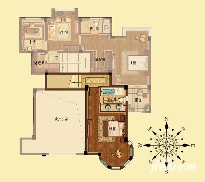 野风启城3室2厅3卫206㎡户型图