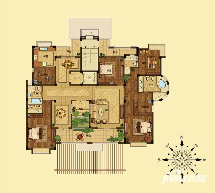 野风启城5室3厅3卫294㎡户型图