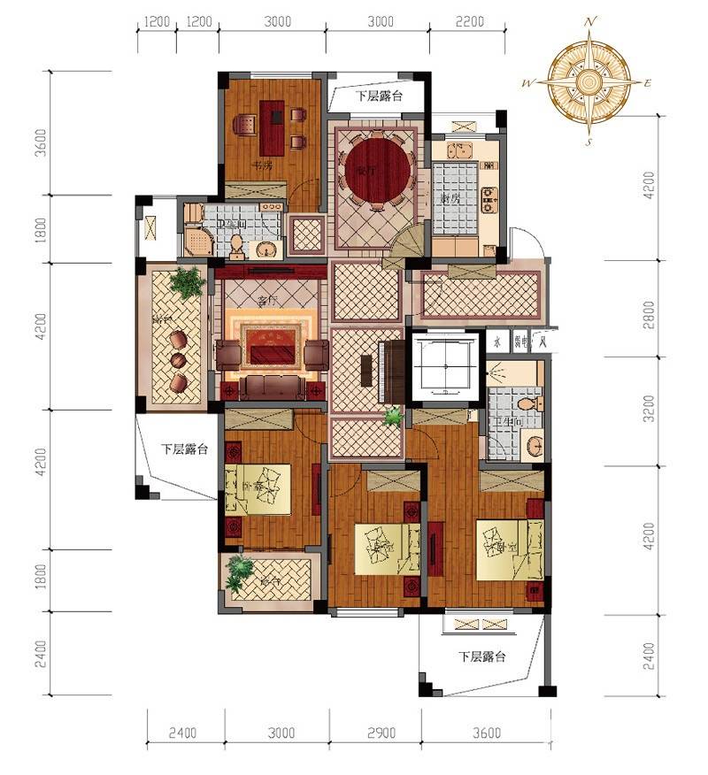 贊成香頌4室2廳2衛137㎡戶型圖