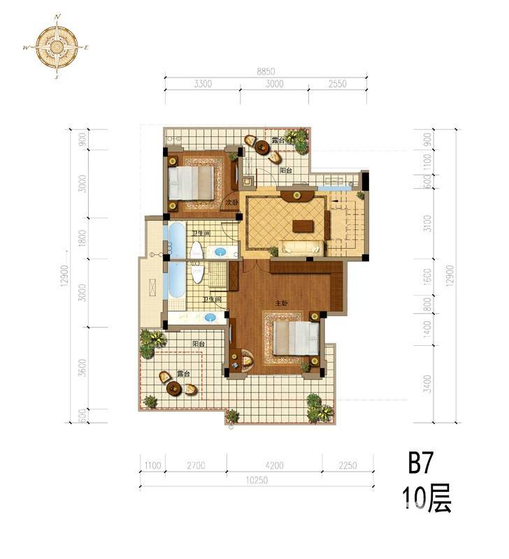 金都夏宫4室3厅4卫190㎡户型图