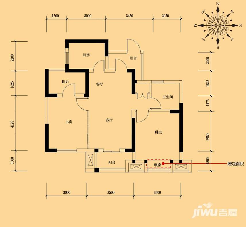 金都夏宫普通住宅88㎡户型图