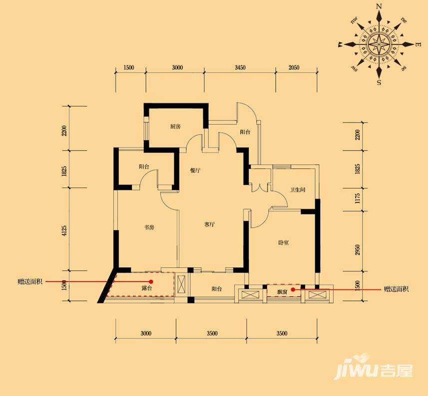 金都夏宫普通住宅88㎡户型图