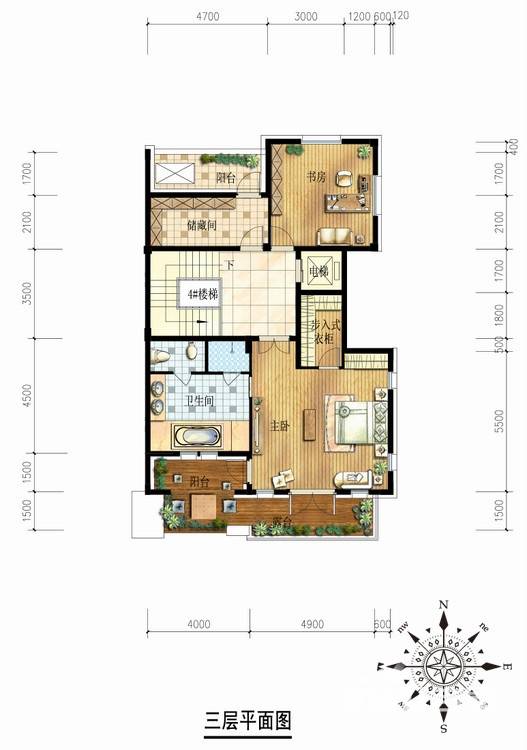 金都夏宫4室2厅3卫300㎡户型图