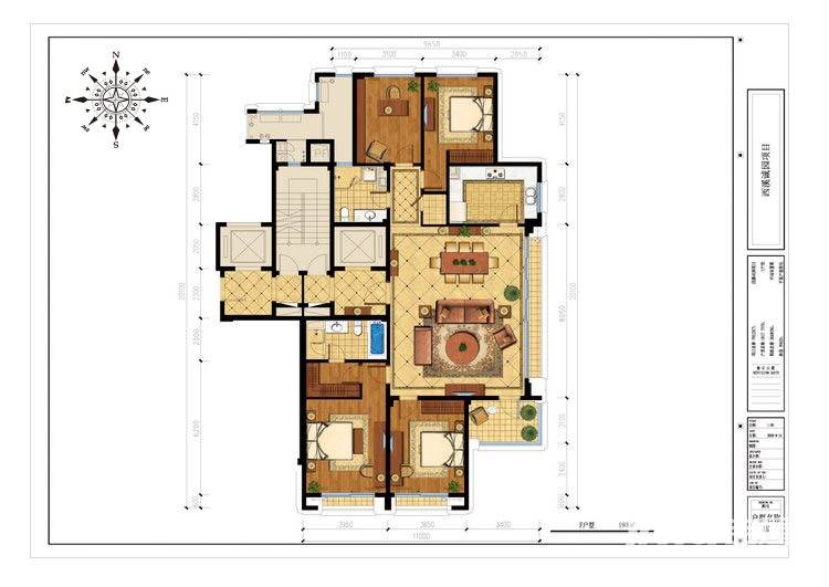 绿城西溪诚园普通住宅193㎡户型图