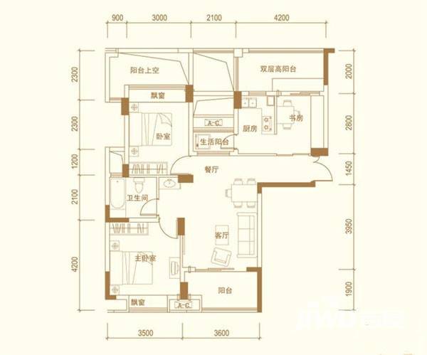 原筑壹号3室2厅1卫户型图