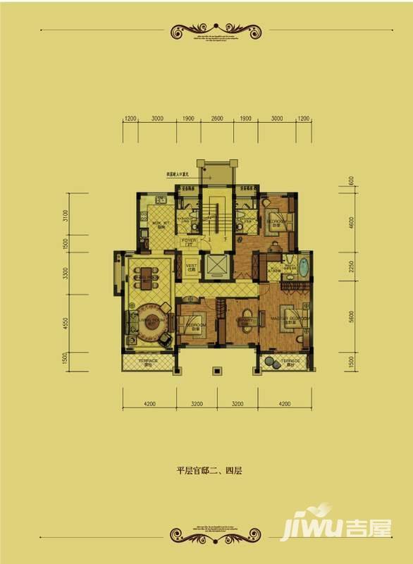 百家乐西园4室2厅3卫180㎡户型图