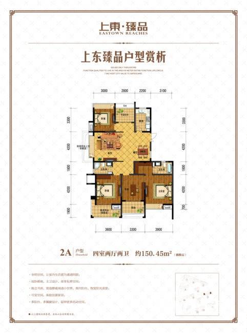 广宇上东城商铺4室2厅2卫150.4㎡户型图