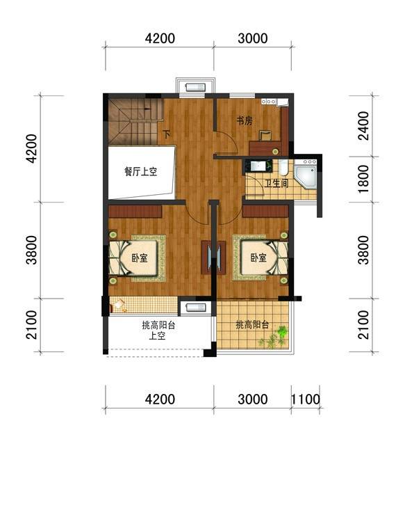 广宇上东城商铺4室2厅3卫138㎡户型图