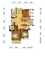 广宇上东城商铺3室2厅2卫125㎡户型图