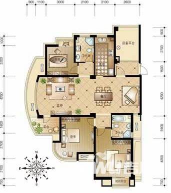 翡翠城4室2厅3卫户型图