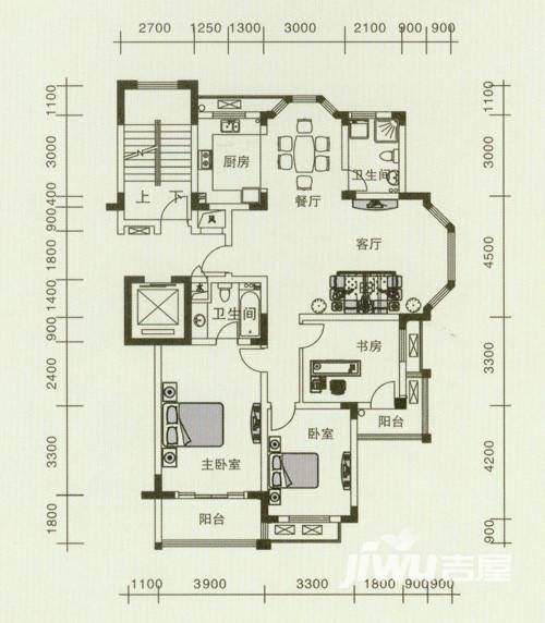 永安圆乡名筑3室2厅2卫149㎡户型图