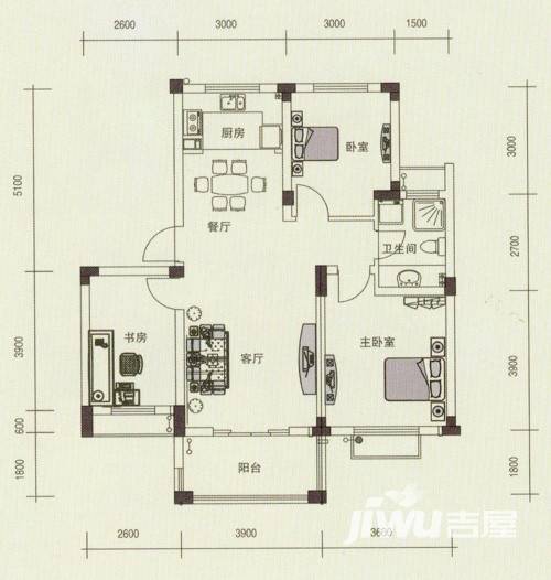 永安圆乡名筑普通住宅92㎡户型图