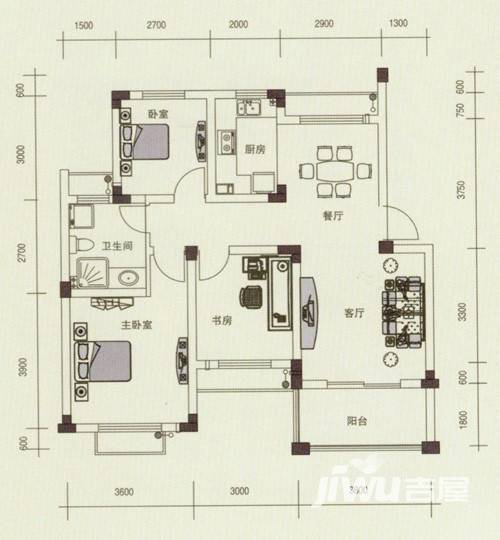 永安圆乡名筑普通住宅91㎡户型图