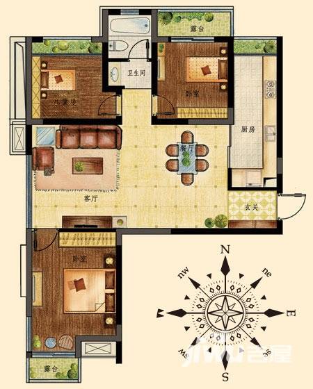 青枫墅园普通住宅89㎡户型图