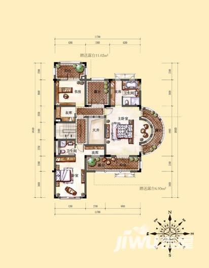 东海闲湖城5室2厅4卫400㎡户型图