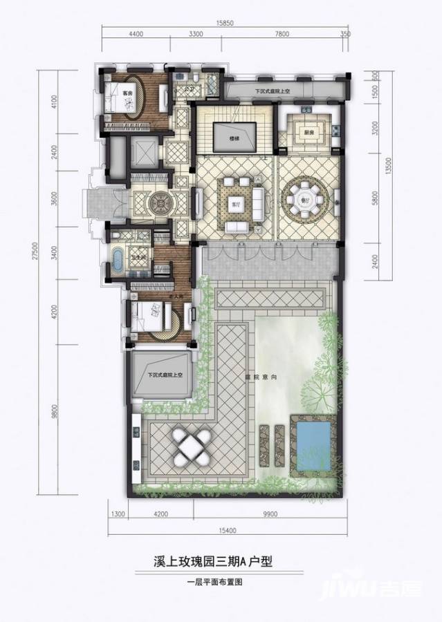 溪上玫瑰园5室4厅6卫402㎡户型图