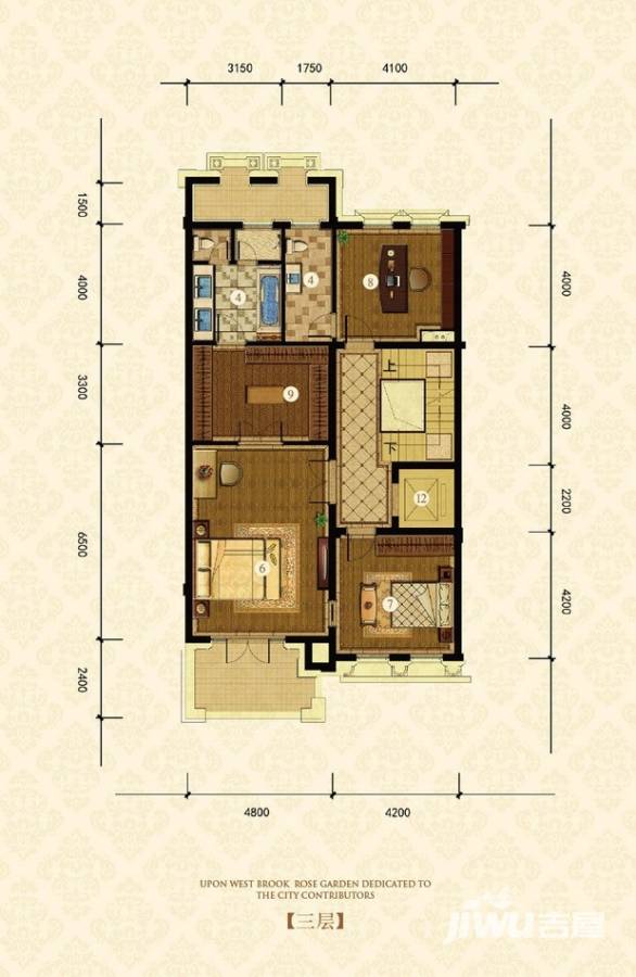 溪上玫瑰园5室4厅7卫475㎡户型图