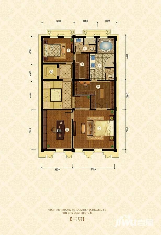 溪上玫瑰园7室5厅8卫616㎡户型图