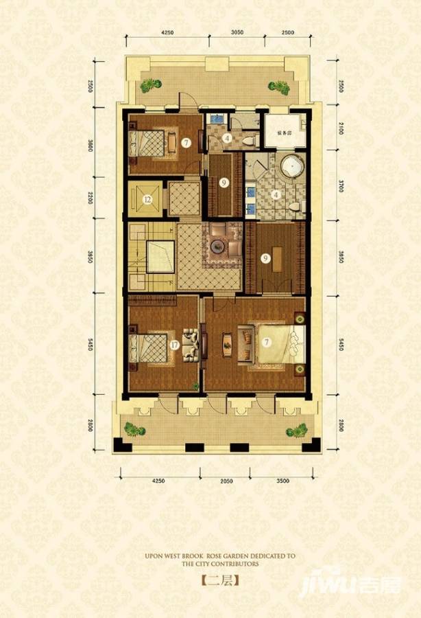 溪上玫瑰园7室5厅8卫616㎡户型图