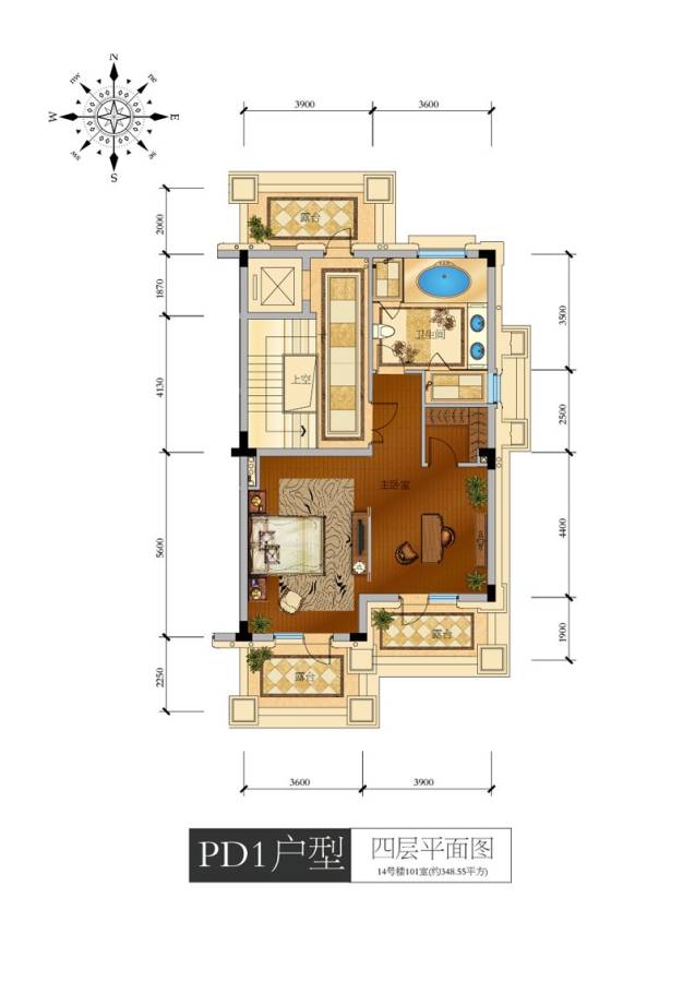 滨江紫金府5室4厅7卫348.6㎡户型图