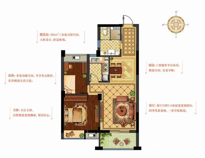 南北乐章普通住宅75㎡户型图