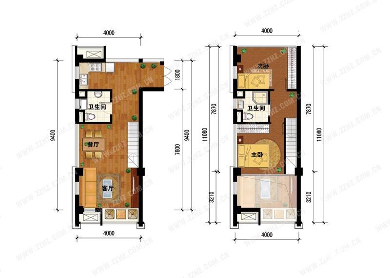 红杉雅园普通住宅57㎡户型图