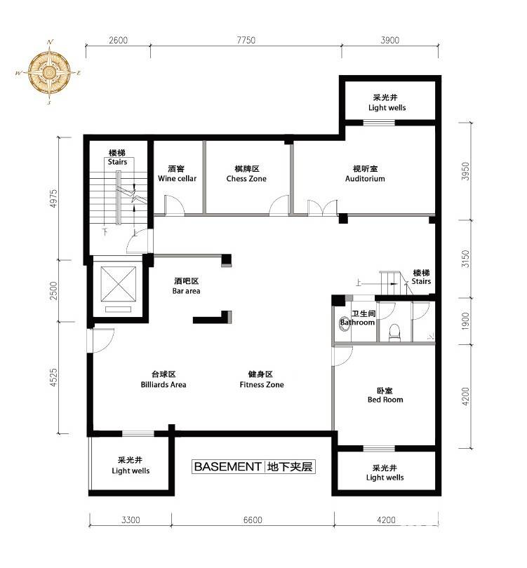 郡原相江公寓3室2厅2卫155.9㎡户型图