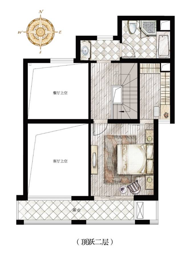 郡原相江公寓2室2厅2卫141.3㎡户型图