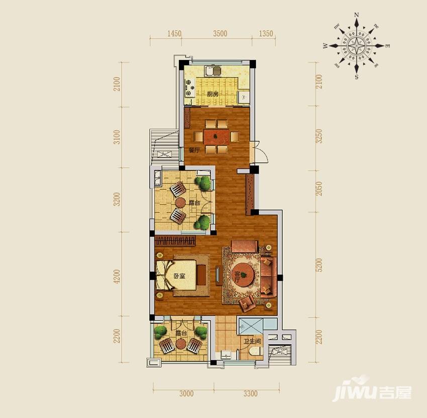 昆仑府普通住宅72㎡户型图