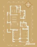 富力西溪悦居3室2厅2卫122㎡户型图