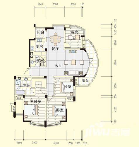 绿城风华苑4室2厅1卫191㎡户型图