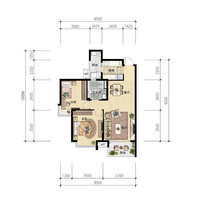 嘉里桦枫居普通住宅81㎡户型图