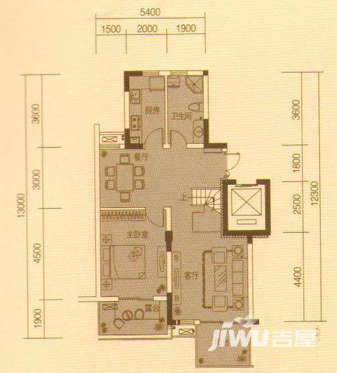 万均九月庭院3室2厅2卫139㎡户型图