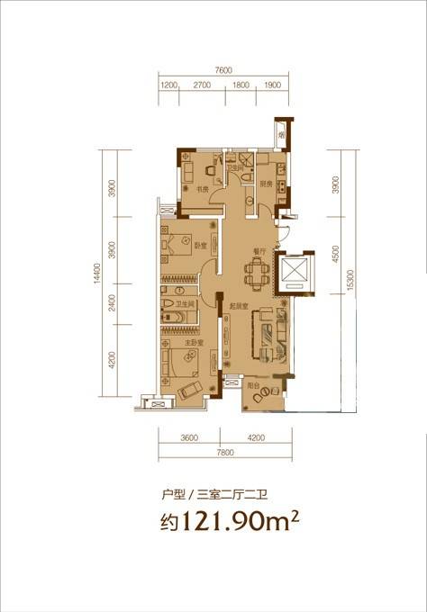 万均九月庭院普通住宅117㎡户型图