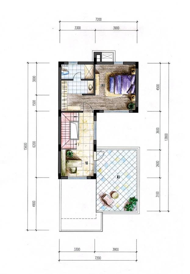 逸城6室2厅4卫207㎡户型图