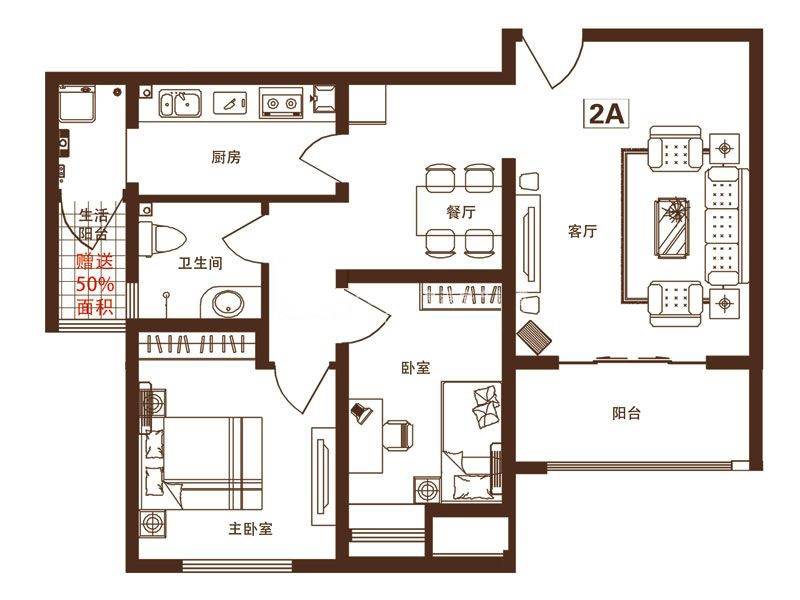 公园世家普通住宅91.8㎡户型图