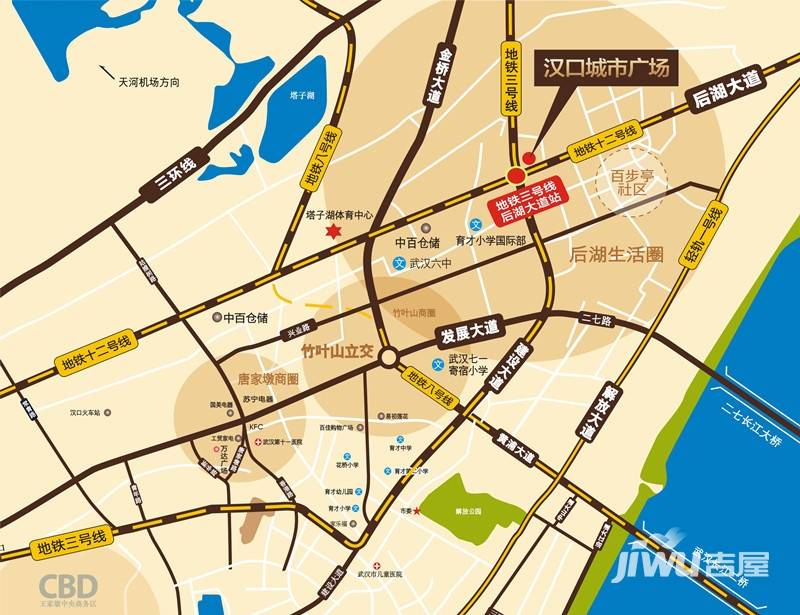 汉口城市广场位置交通图4