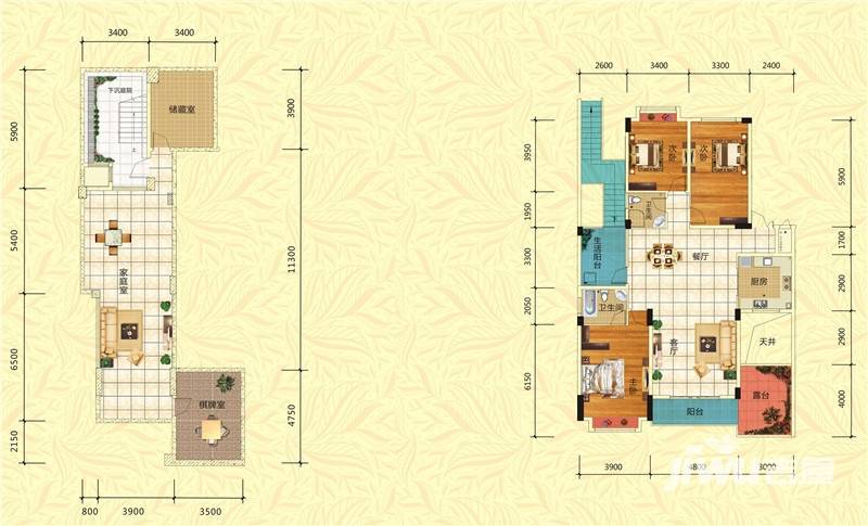 中国中铁世纪金桥3室2厅2卫169.5㎡户型图