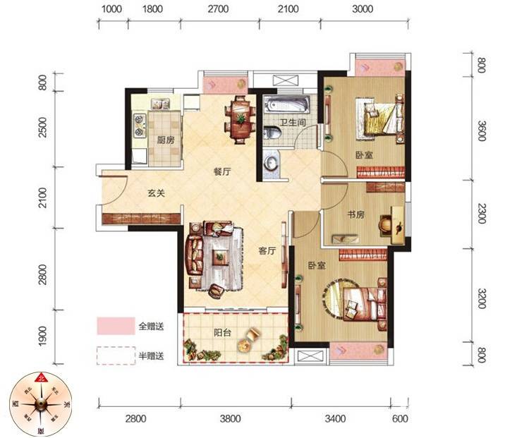 星光国际普通住宅98㎡户型图