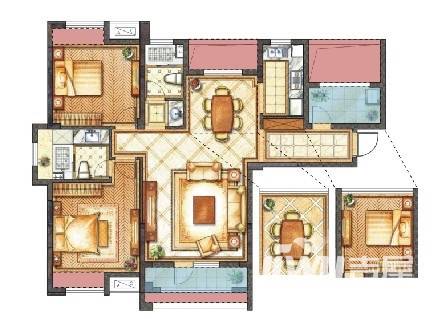 紫阳楚世家3室2厅2卫112㎡户型图