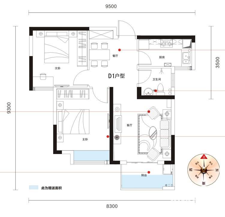 平安光谷春天普通住宅78.5㎡户型图