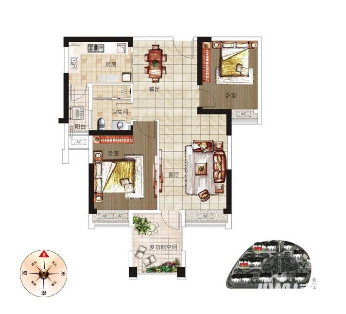 越秀星汇君泊普通住宅91.1㎡户型图