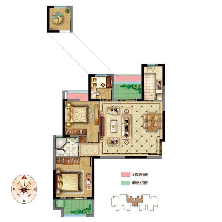 融侨城普通住宅91㎡户型图