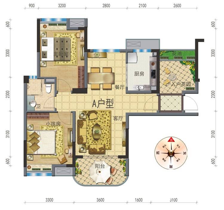 碧桂园生态城普通住宅88㎡户型图